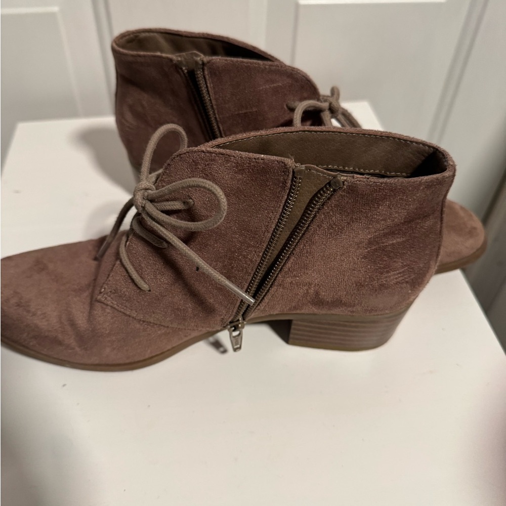 Women's Suede Ankle Boots - Brown